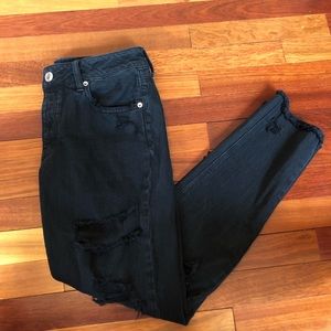 Distressed black American Eagle jeans